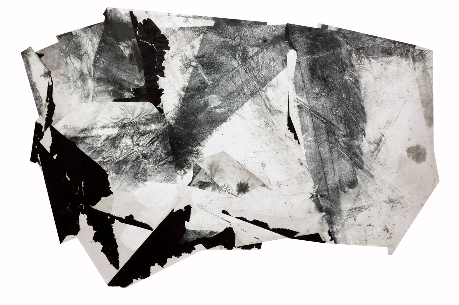 Zheng Chongbin 郑重宾 Liquid Map 流动地块, 2017 Ink and acrylic on xuan paper 墨 丙烯 宣纸 68 1/8 x 100...